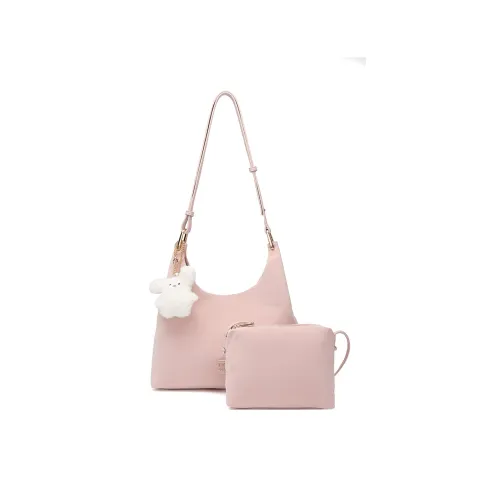 MEXICAN Polyurethane Leather Shoulder Bag Crossbody Bag Shoulder Bag Regular Women's Pink/Black/Ecru/Light Brown