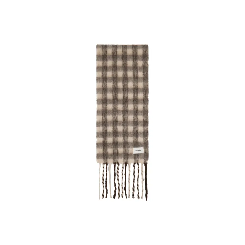 HOLZWEILER Alpaca Polyamide Knit Scarves Men's Brown/Beige-0