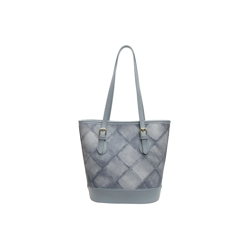 Yalu PU Shoulder Bag Women's Black/Ecru/Silver/Blue-17