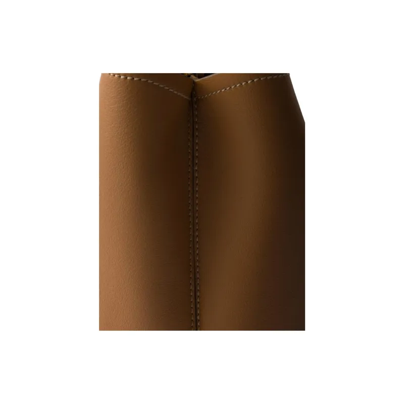 PRADA Leather Shoulder Bag Medium Size Women's Caramel-4