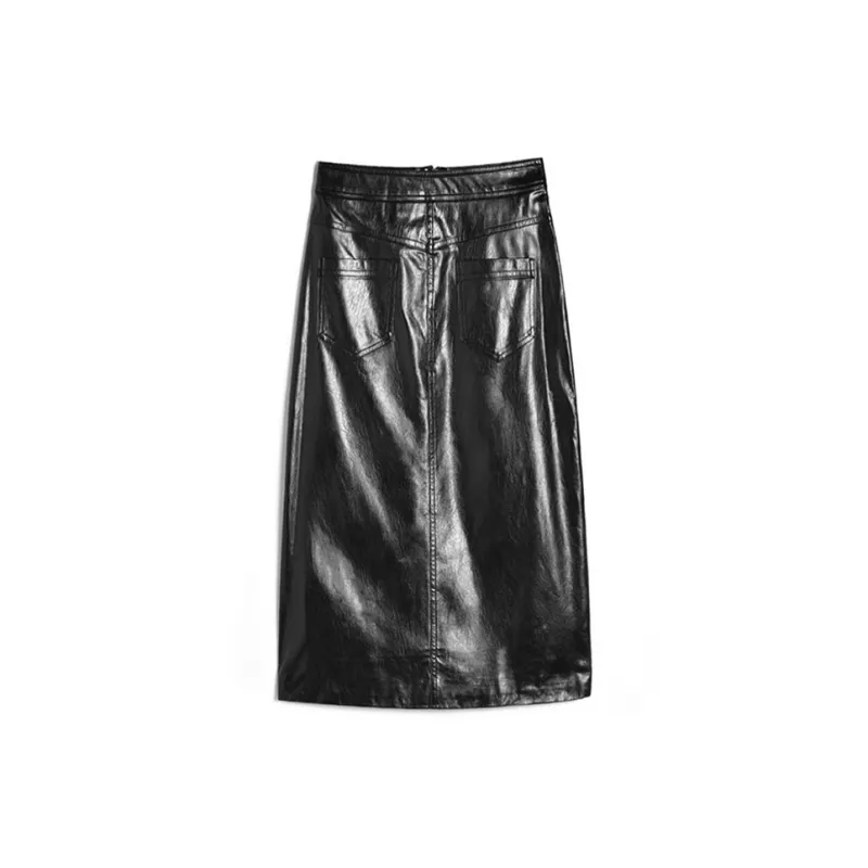 Mapping Leather Long Skirts Women's-1