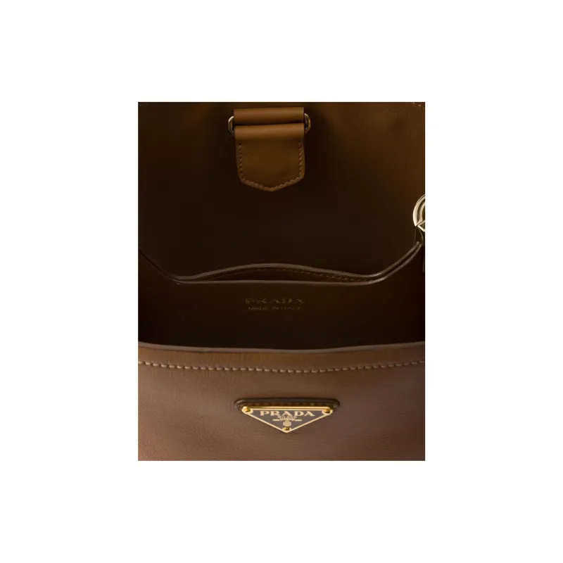 PRADA Leather Shoulder Bag Medium Size Women's Caramel-3