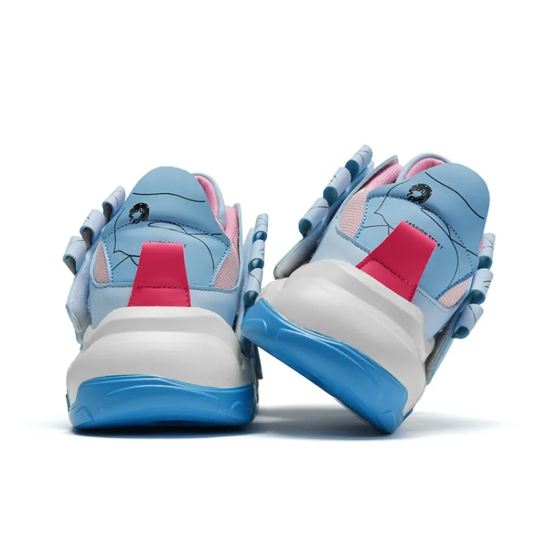 ZOIBBOE Cushioned Anti Slip Wear Resistant Lightweight Height Increasing Low Top Chunky Sneakers Unisex-9