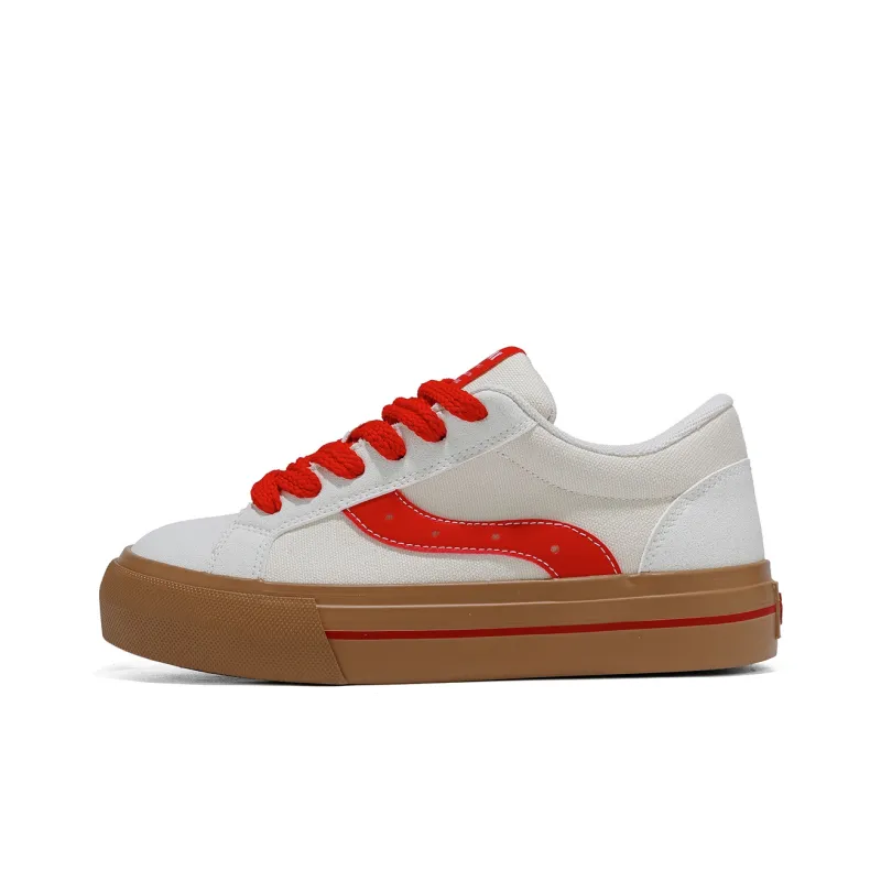 B10CROWN Slip Resistant Lightweight Breathable Low Top Skateboard Shoes Women's Red Bean Toast-0