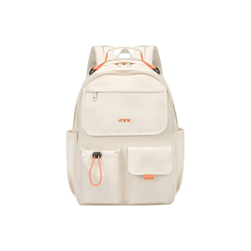 V.NINE Fabric Backpack Laptop Bag Backpack Tubas Women's Pudding Milk White-2