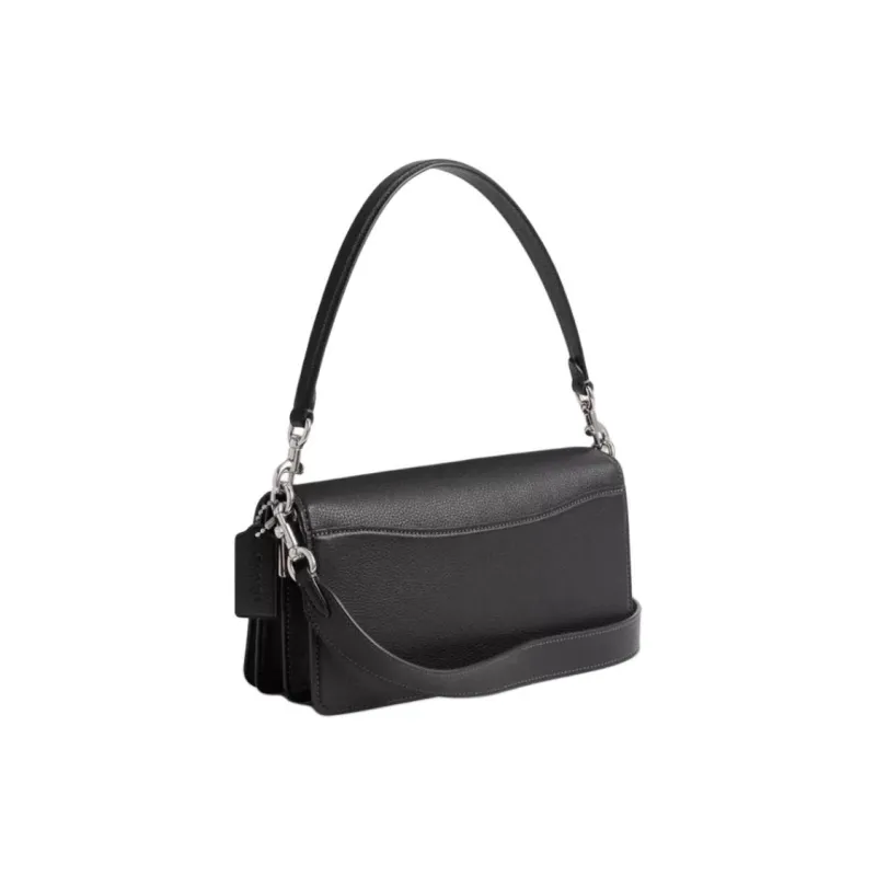 COACH Tabby Leather Portable Crossbody Bag Shoulder Bag Medium Size Women's Silver & Black-1
