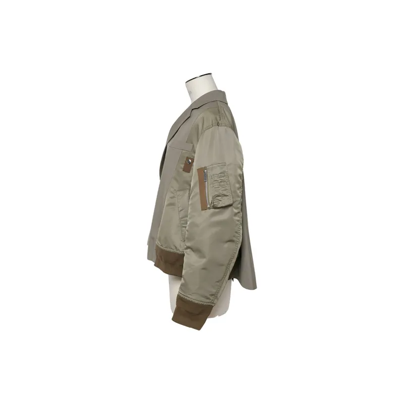 Sacai Suiting X Nylon Twill Jacket 'Taupe'-2