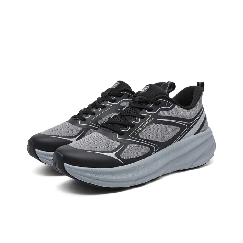 LPMX Cushioning Wear Resistant Low Top Sprint Running Shoes Men's Black Gray-2