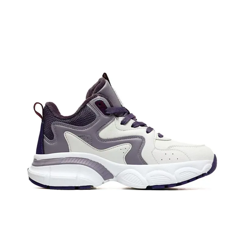 BTE Waterproof Insulated And Warm Coverage Mid Top Casual Shoes Unisex White Gray-1