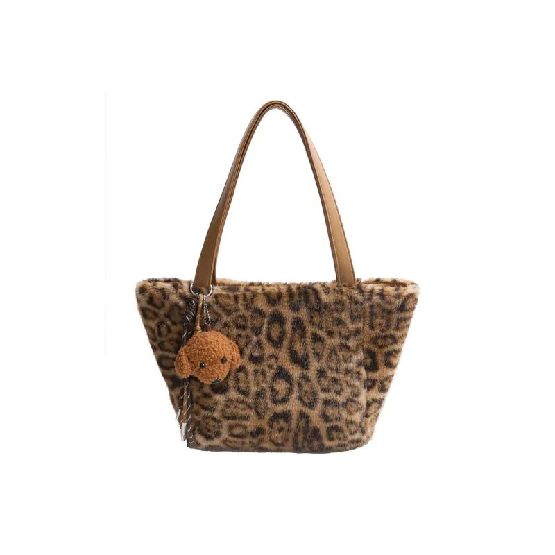 Yalu Plush Tote Bag, Shopping Bag, Shoulder Bag Regular Women's Multicolor-6