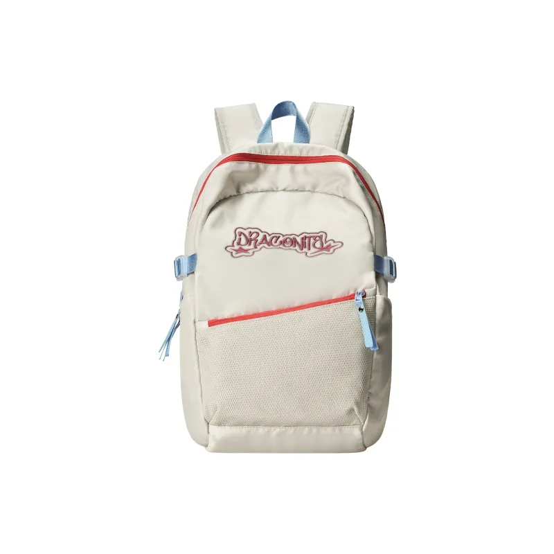 DRACONITE Polyester Student Backpack Regular Unisex Khaki-10