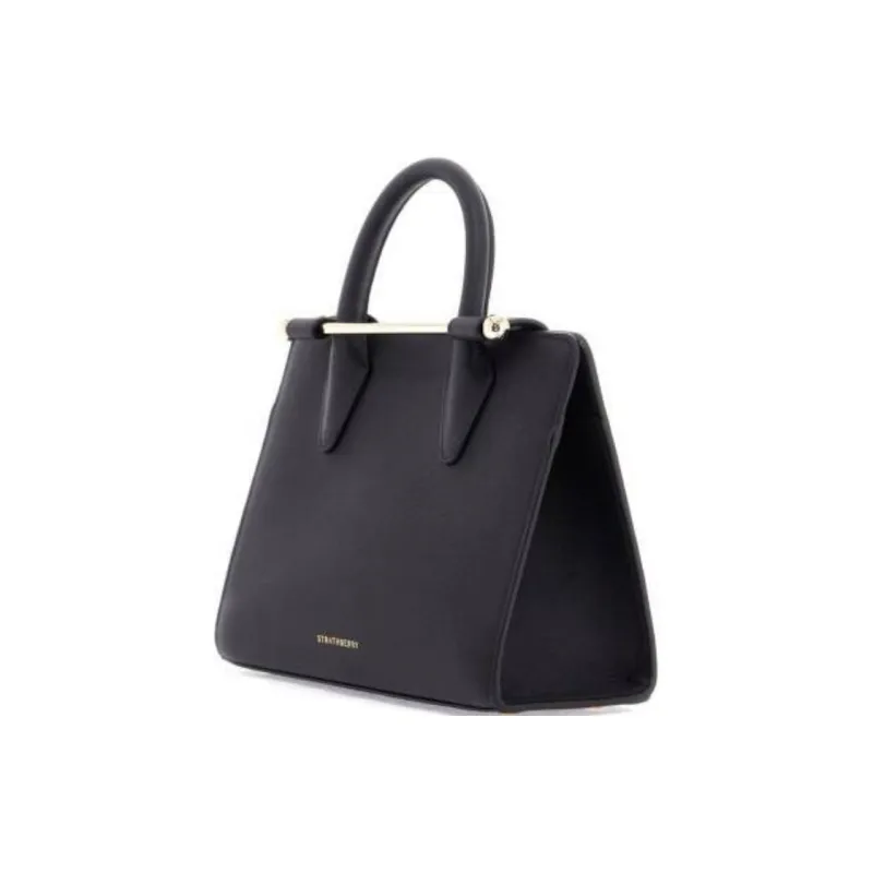 Strathberry Calfskin Tote Bag, Shopping Bag, Handbag Mini Women's Black-1
