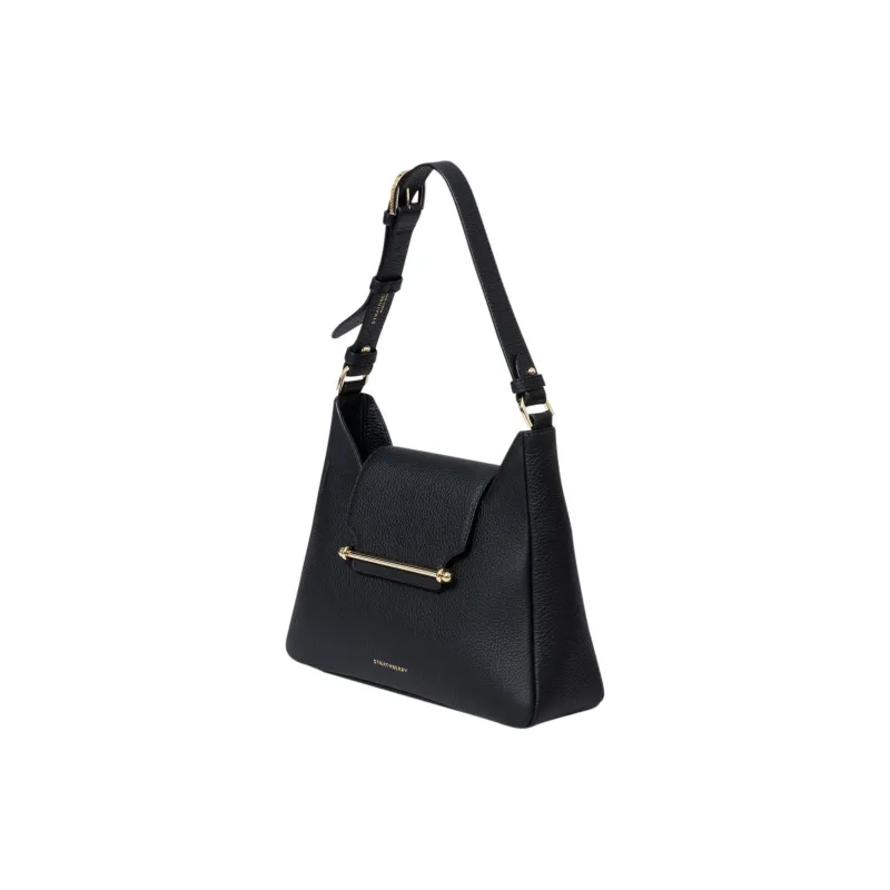 Strathberry Calfskin Hobo Bag Shoulder Bag Women's Black-1
