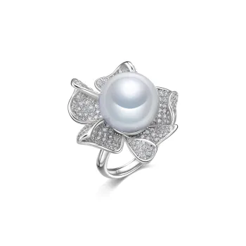 ME LUXE Saltwater Pearl Ring Minimalist Style Elegant Women's