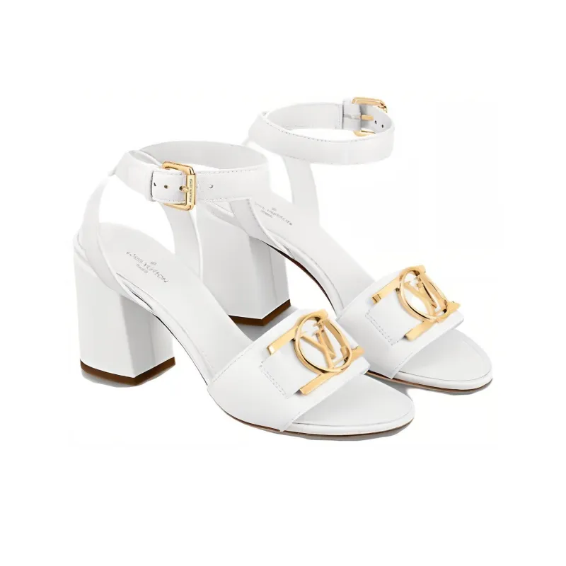 LOUIS VUITTON Lock It One Strap Sandals Women's White-2