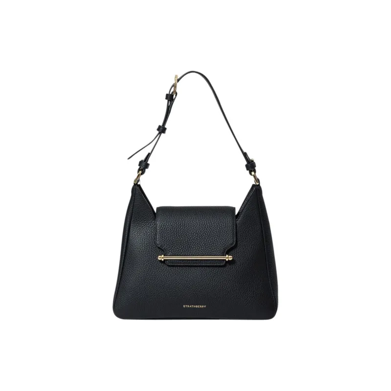 Strathberry Calfskin Hobo Bag Shoulder Bag Women's Black-0