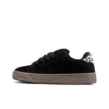WJA Skateboard Shoes Unisex Low Top Leopard Print Black