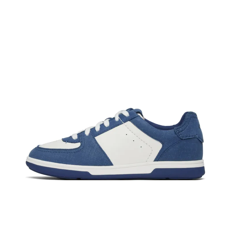 Clarks Low Top Skateboard Shoes Women's White & Blue-0