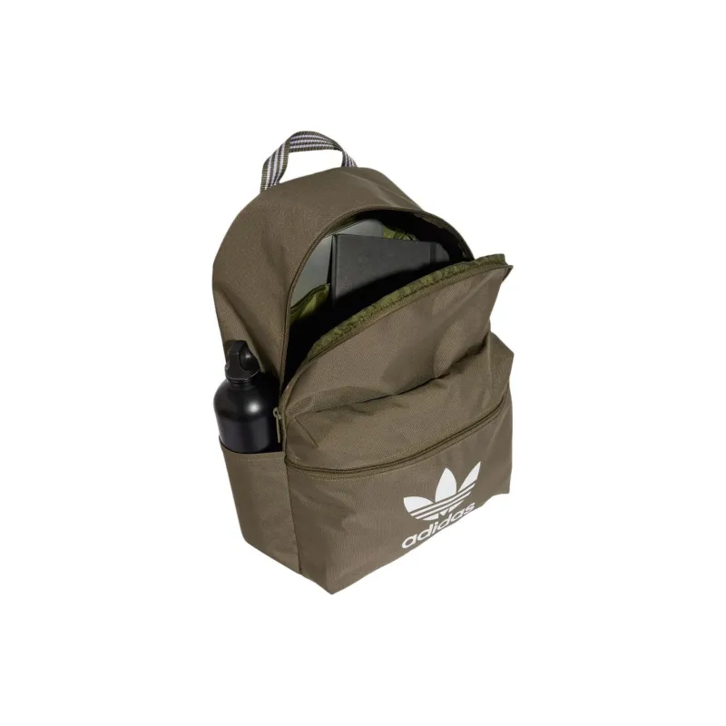 Adidas Originals Recycled Polyester Plain Weave Fabric Backpack Unisex Brown-2