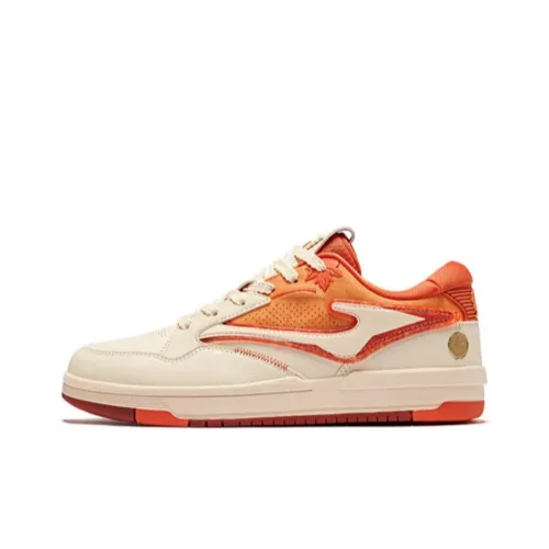 Erke Unique Maple Leaf 3 Anti Slip Wear Resistant Low Top Skateboard Shoes Men's Beige Orange