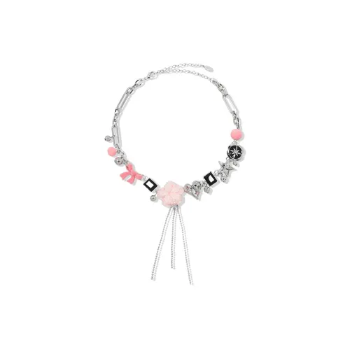 AWE Zircon Titanium Steel Sparkling Heart Bowknot Fall And Winter Collarbone Chain Necklace Women's