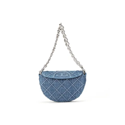 TORY BURCH Fleming Denim Crescent Bag Shoulder Bag Crossbody Bag Handbag Mini Women's Denim Blue