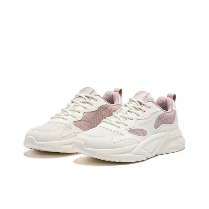 Erke Cushioning Anti Slip And Wear Resistant Low Top Casual Shoes Women's Beige Pink-2