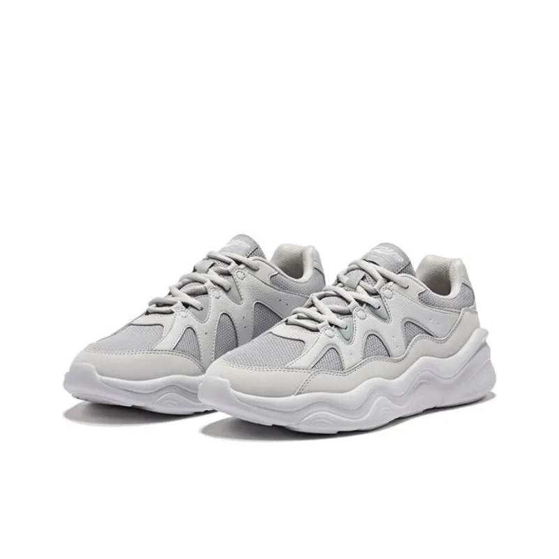Erke Cushioned Wear Resistant Coverage Low Top Casual Shoes Men's Gray-2