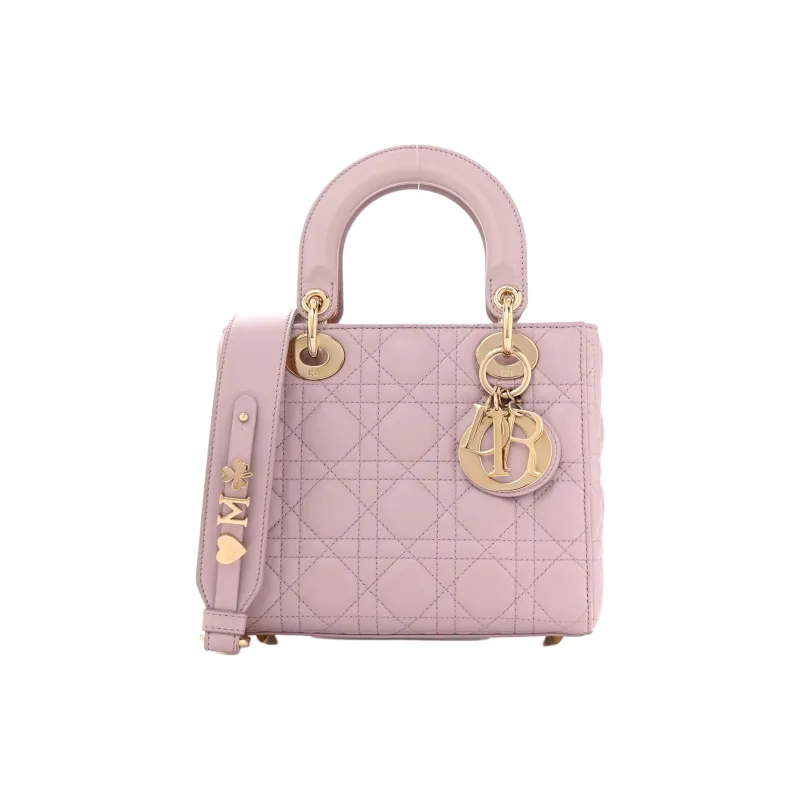 DIOR Lady Dior Sheepskin Tote Bag, Shopping Bag, Shoulder Bag, Crossbody Bag, Handbag Trumpets Women's Vintage Pink-4
