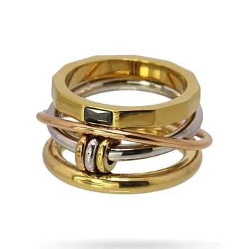 ANARTXY Steel Rings Women's Gold