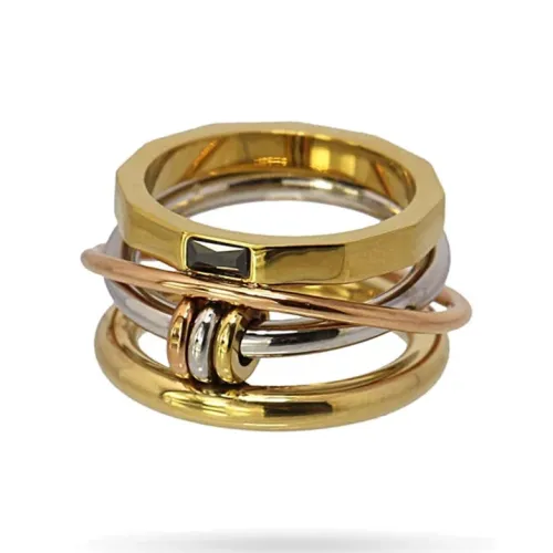 ANARTXY Steel Rings Women's Gold