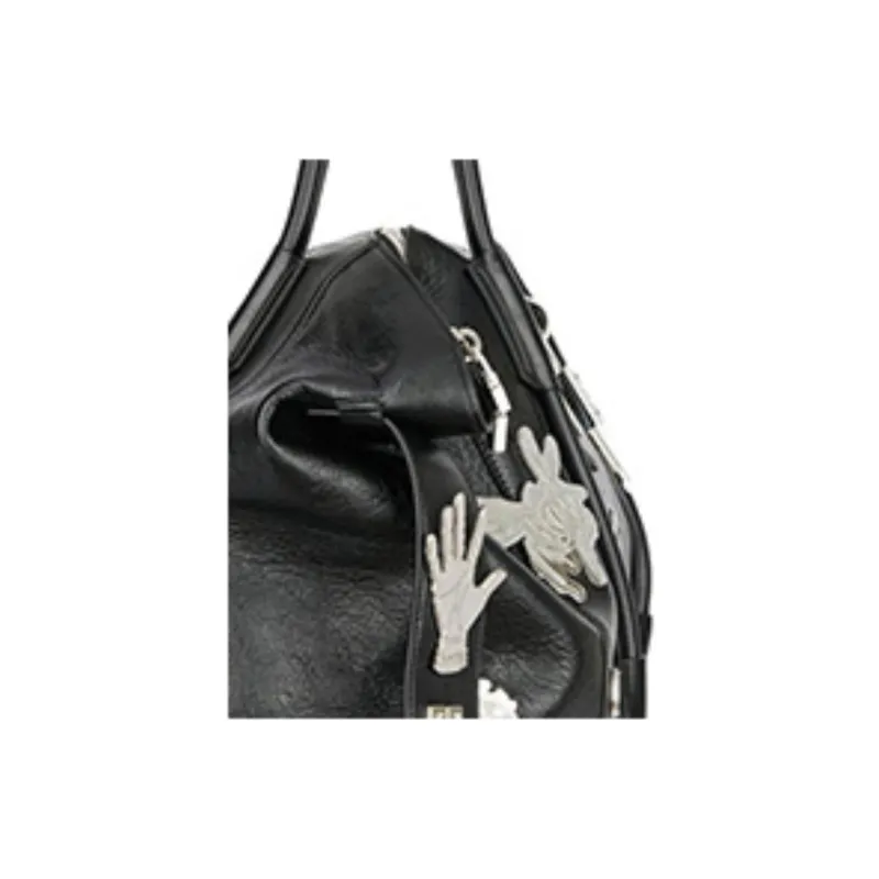 Givenchy BSTROY Collaboration Antigona Lock Calfskin Shoulder Bag Crossbody Bag Handbag Medium Size Women's Black-4