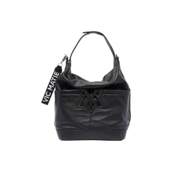 Vic Matie Calfskin Portable Crossbody Bag, Shoulder Bag Women's Black