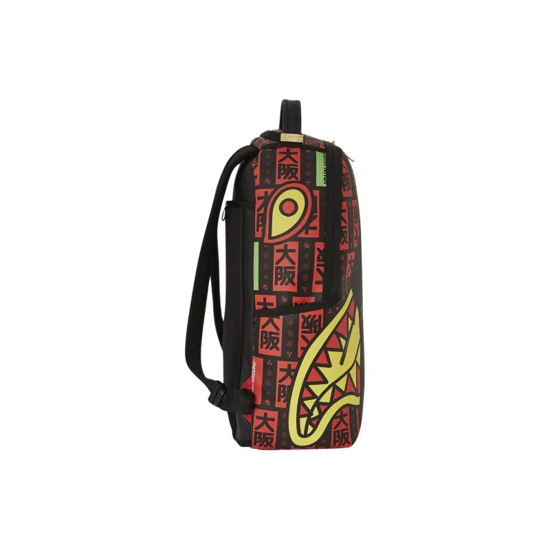 SPRAYGROUND Artificial Leather Backpack Men's Black & Red-2