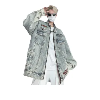 PAINT STAIN Denim Jacket Unisex Blue