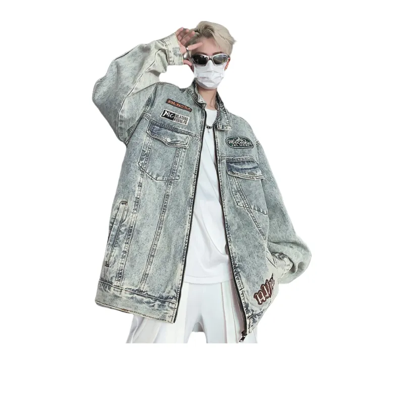 PAINT STAIN Denim Jacket Unisex Blue-0