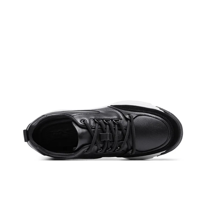 He Jinchang Anti Slip Wear Resistant Low Top Casual Shoes Men's Cool Black-4