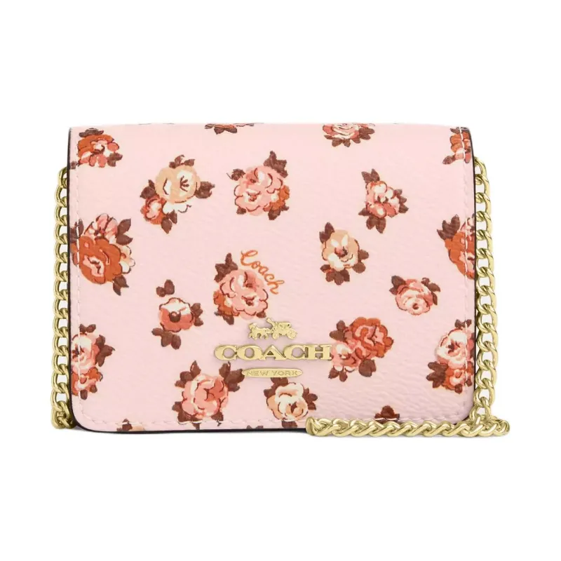 COACH Coated Canvas Wallet Mini Women's Blush & Multicolor-0