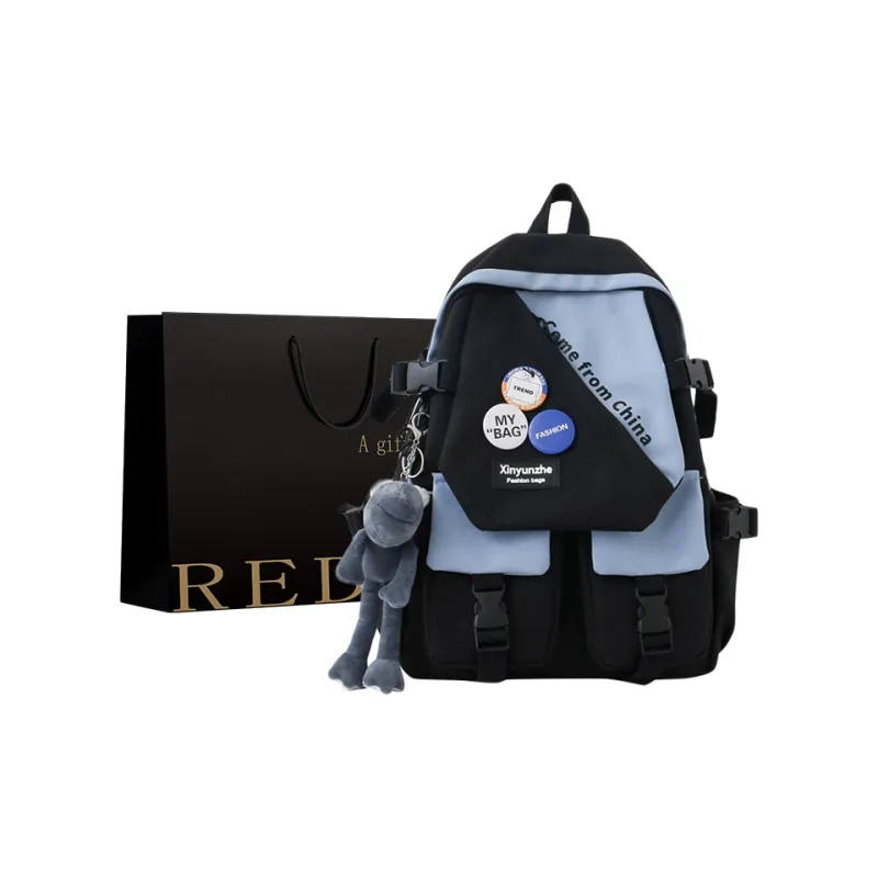 REDOO Nylon Backpack Regular Men's Black/White/Gray/Red-1