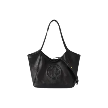 CASSILE Sheepskin Portable Vegetable Basket Shoulder Bag Medium Size Women's Black