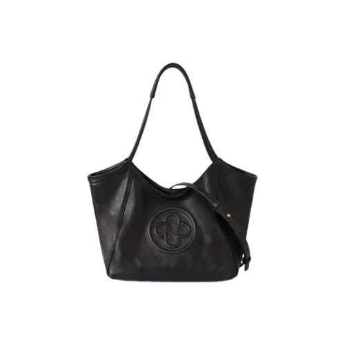 CASSILE Sheepskin Portable Vegetable Basket Shoulder Bag Medium Size Women's Black