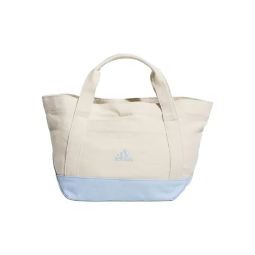 Adidas Cotton Tote Bag Shopping Bag Handbag Women's White & Blue