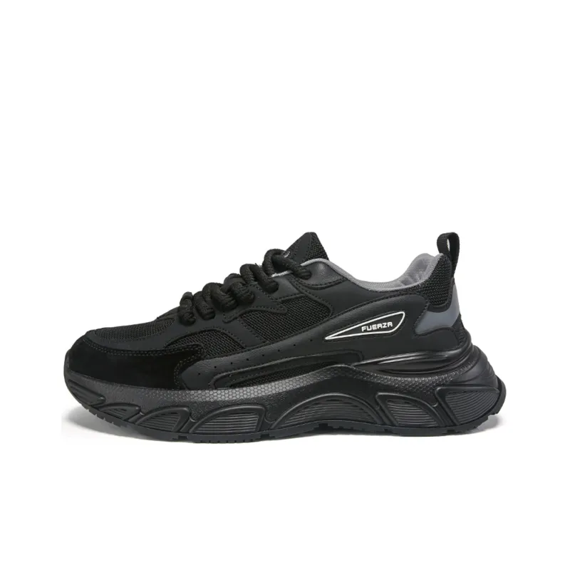 FUERZA Abrasion Resistant Low Top Running Shoes Men's Black-0