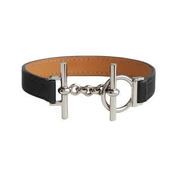 HERMES Swift Calfskin, Metal Bangles Women's Black/Brown
