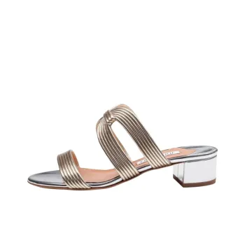 AQUAZZURA Slide Slippers Women's Light Gold/Silver