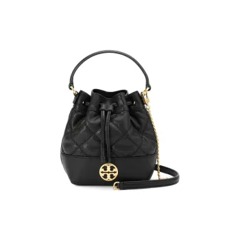 TORY BURCH TB Willa Sheepskin Bucket Bag, Shoulder Bag, Crossbody Bag, Handbag Mini Women's Black