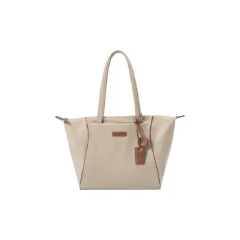LEFF Nylon Tote Bag Shopping Bag Shoulder Bags Large Size Women's Dusty Gray/Classic Black/Milk Tea Apricot