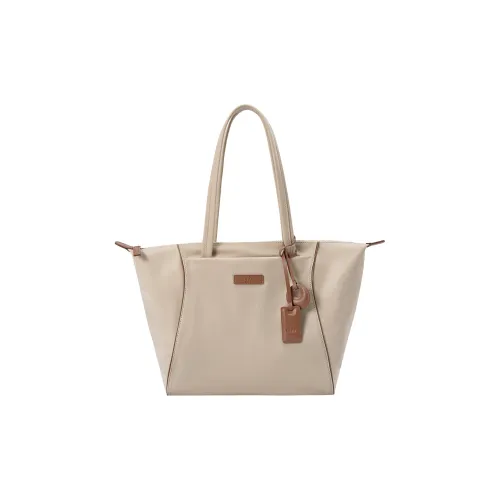 LEFF Nylon Tote Bag Shopping Bag Shoulder Bags Large Size Women's Dusty Gray/Classic Black/Milk Tea Apricot