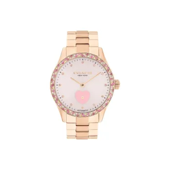 COACH Wrist Watch Mechanical Movement Steel Strap 38mm Pink Watch Dial Women's Watch
