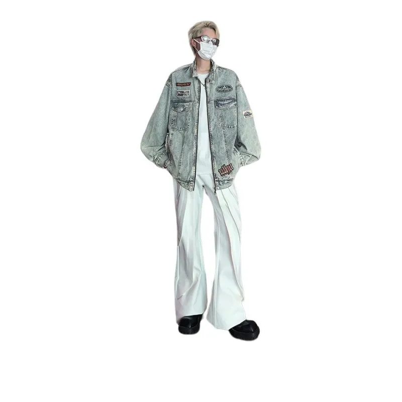 PAINT STAIN Denim Jacket Unisex Blue-8